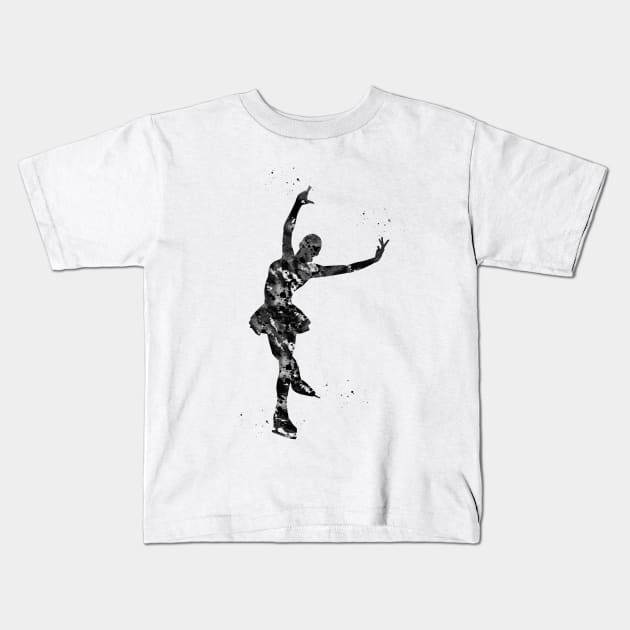 Ice Skater Kids T-Shirt by erzebeth